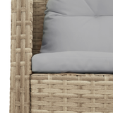 Outdoor Sofa Set Beige and Light Grey Rattan, Fabric Standard