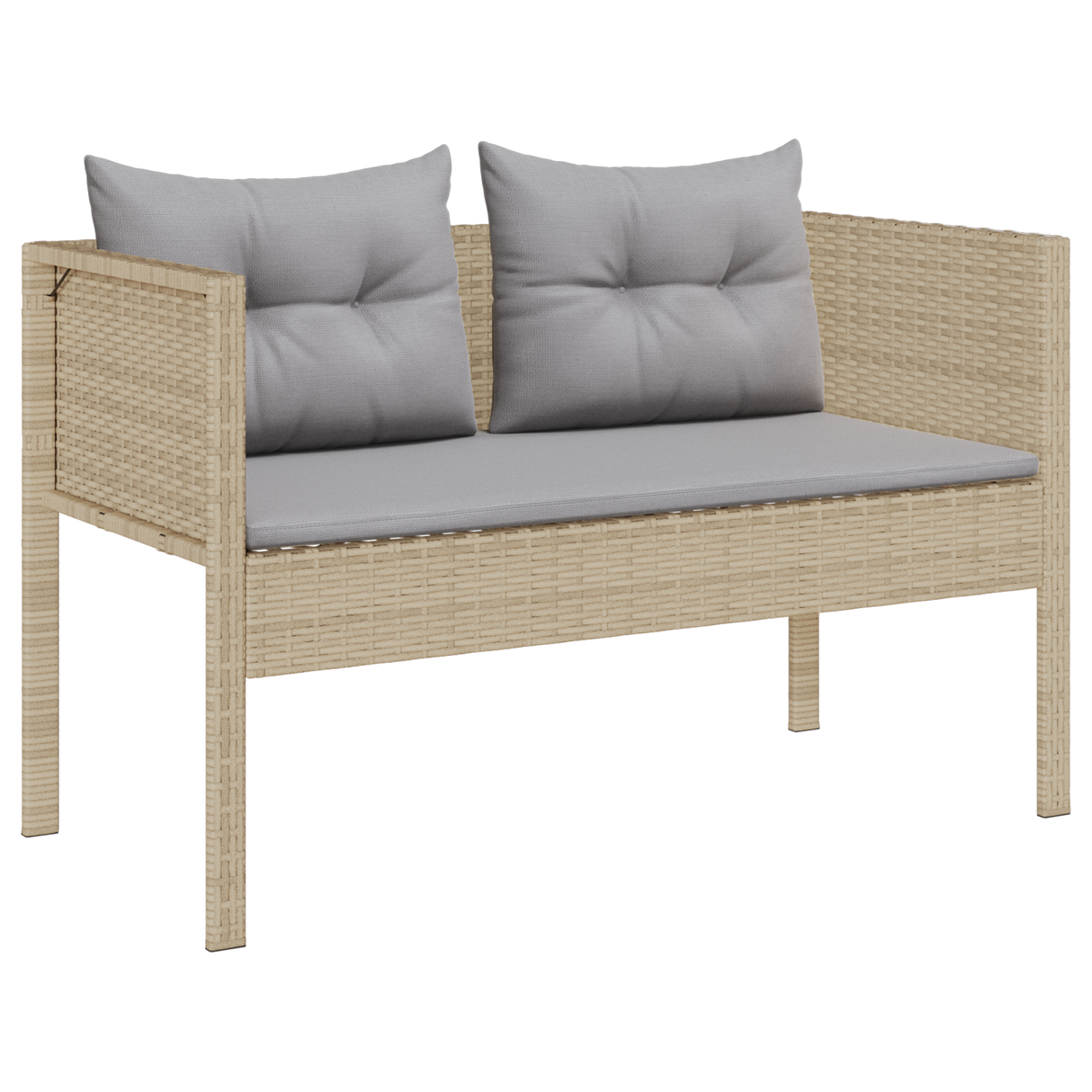 Outdoor Sofa Set Beige and Light Grey Rattan, Fabric Standard