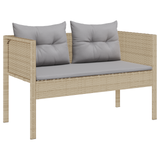 Outdoor Sofa Set Beige and Light Grey Rattan, Fabric Standard