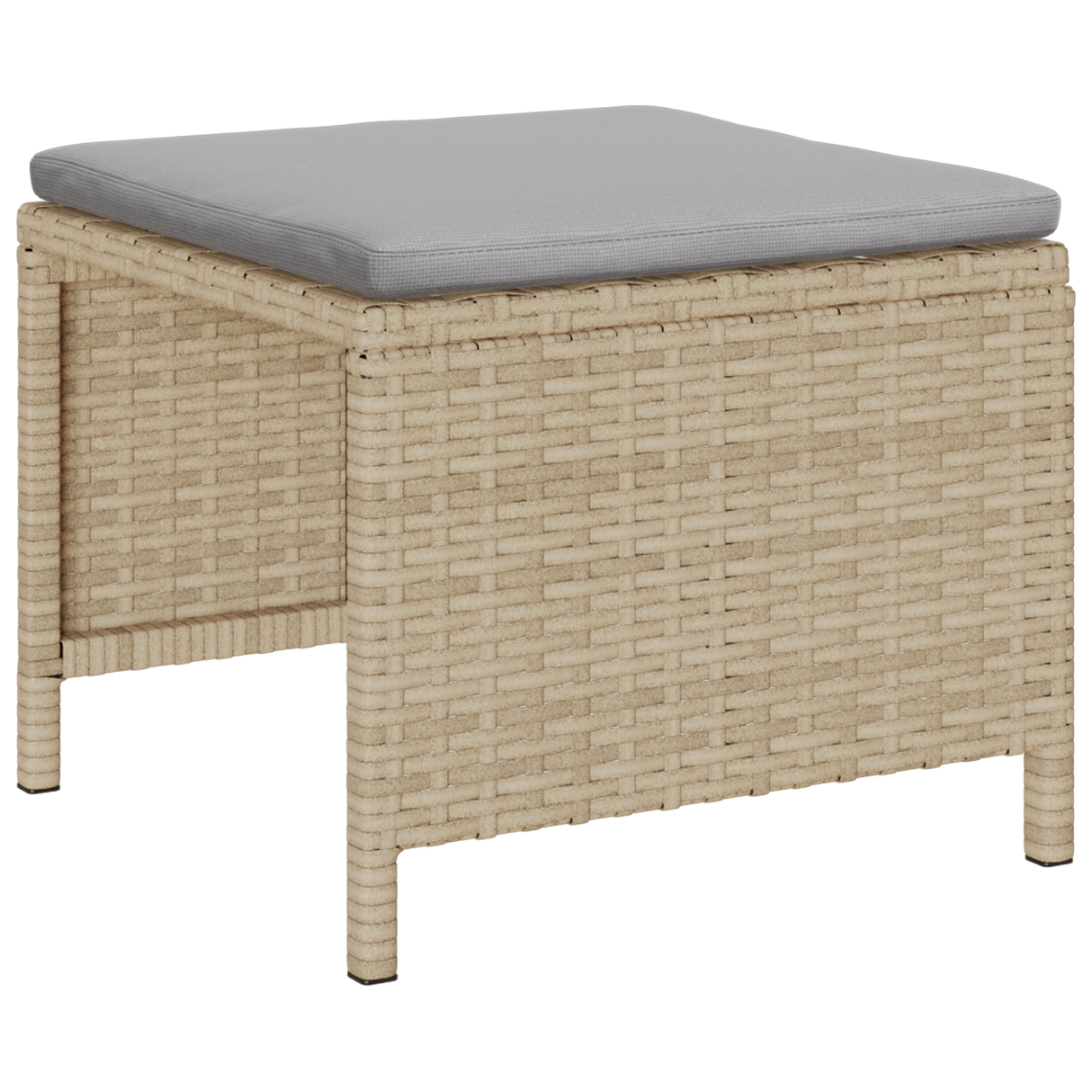 Outdoor Sofa Set Beige and Light Grey Rattan, Fabric Standard