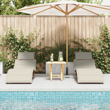Sun lounger 2 pcs White 184 x 55 x 64cm Solid Acacia wood