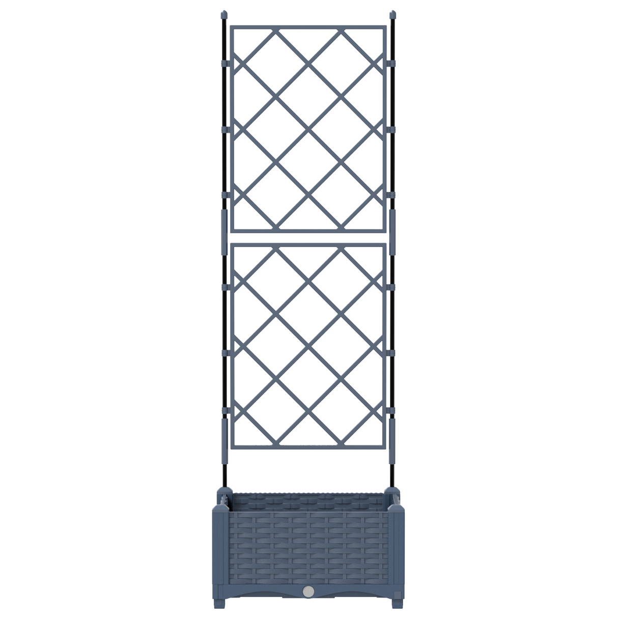 Garden Planter with Trellis Grey 40 x 40 x 125.5 cm PP