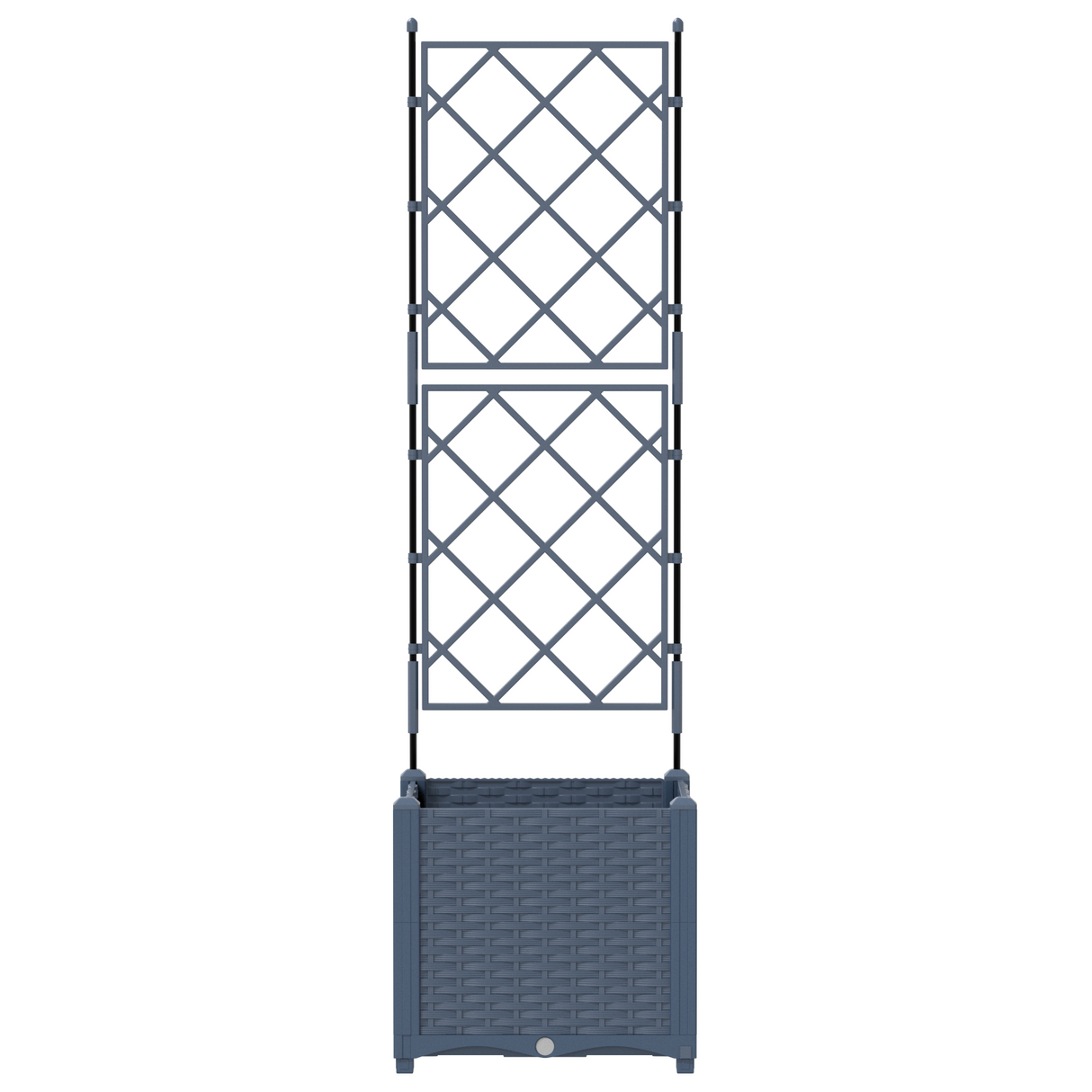 Garden Planter with Trellis Grey 40 x 40 x 143 cm PP