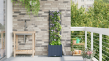 Garden Planter with Trellis Grey 40 x 40 x 143 cm PP