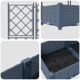 Garden Planter with Trellis Grey 80 x 40 x 125.5 cm PP