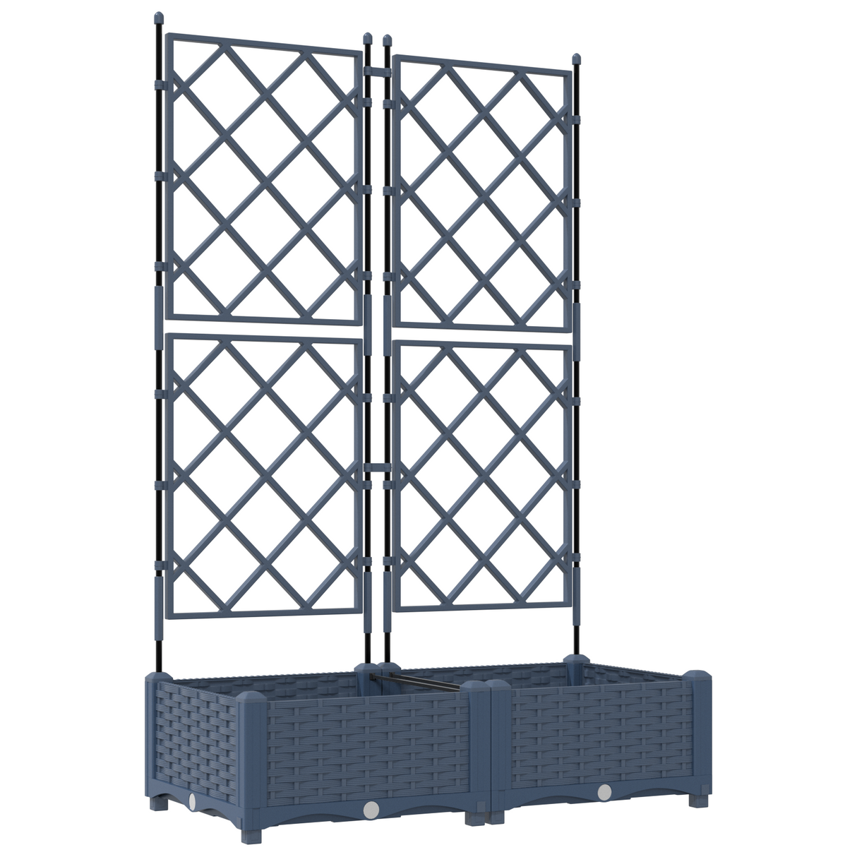 Garden Planter with Trellis Grey 80 x 40 x 125.5 cm PP