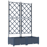 Garden Planter with Trellis Grey 80 x 40 x 125.5 cm PP
