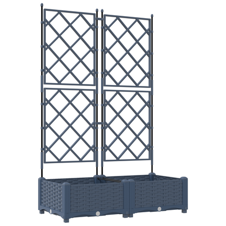 Garden Planter with Trellis Grey 80 x 40 x 125.5 cm PP