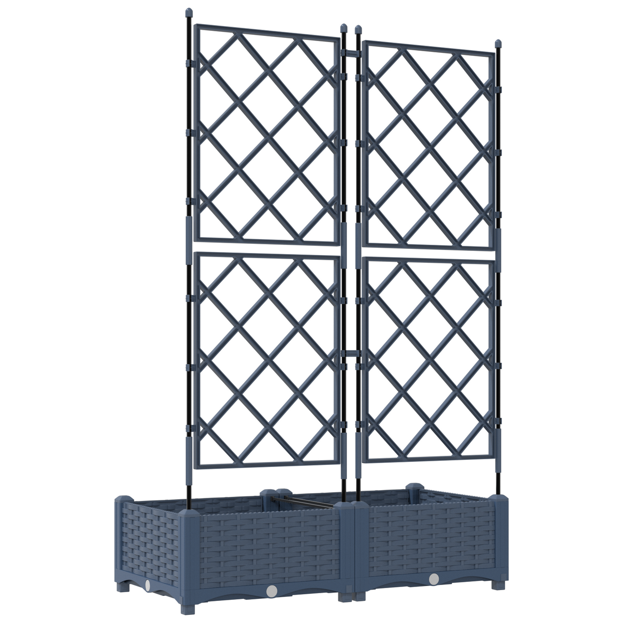 Garden Planter with Trellis Grey 80 x 40 x 125.5 cm PP