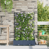 Garden Planter with Trellis Grey 80 x 40 x 125.5 cm PP