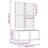 Garden Planter with Trellis 2 pcs Grey 80 x 40 x 143 cm PP