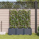 Garden Planter with Trellis 3 pcs Grey 120 x 40 x 143 cm PP