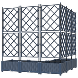 Garden Planter with Trellis 5 pcs Grey 120 x 120 x 125.5 cm PP