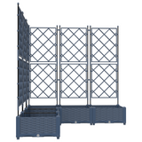 Garden Planter with Trellis 5 pcs Grey 120 x 120 x 125.5 cm PP