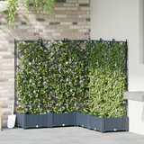 Garden Planter with Trellis 5 pcs Grey 120 x 120 x 125.5 cm PP