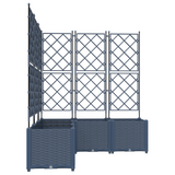 Garden Planter with Trellis 5 pcs Grey 120 x 120 x 143 cm PP