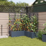 Garden Planter with Trellis 5 pcs Grey 120 x 120 x 143 cm PP
