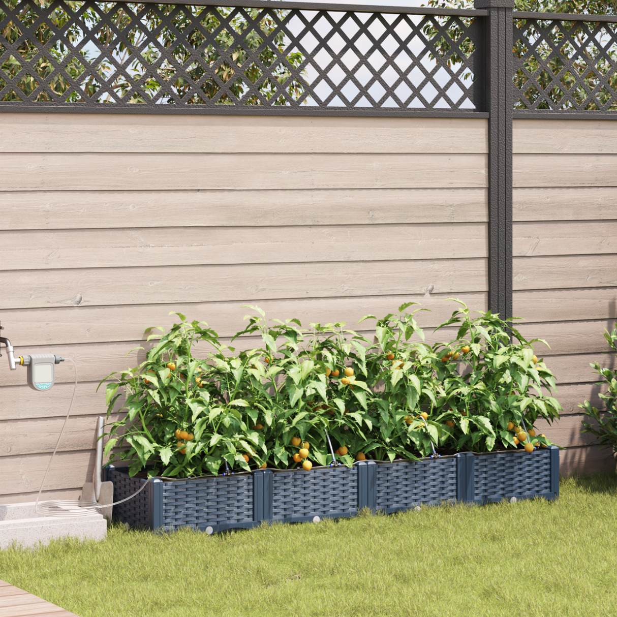 Garden Grey 160 x 40 x 22 cm Steel