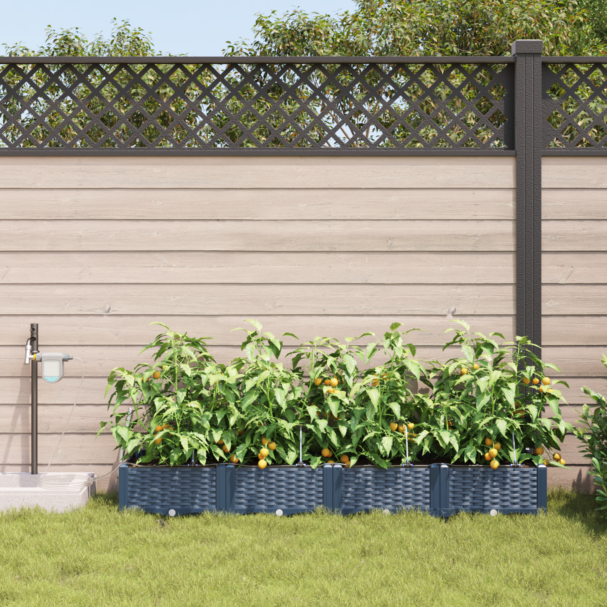 Garden Grey 160 x 40 x 22 cm Steel