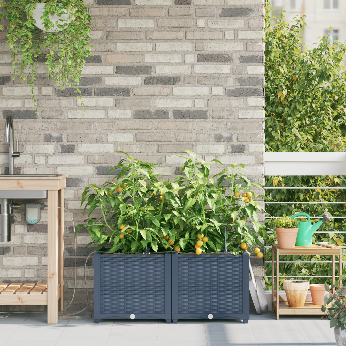 Garden Grey 80 x 40 x 37.5 cm Steel