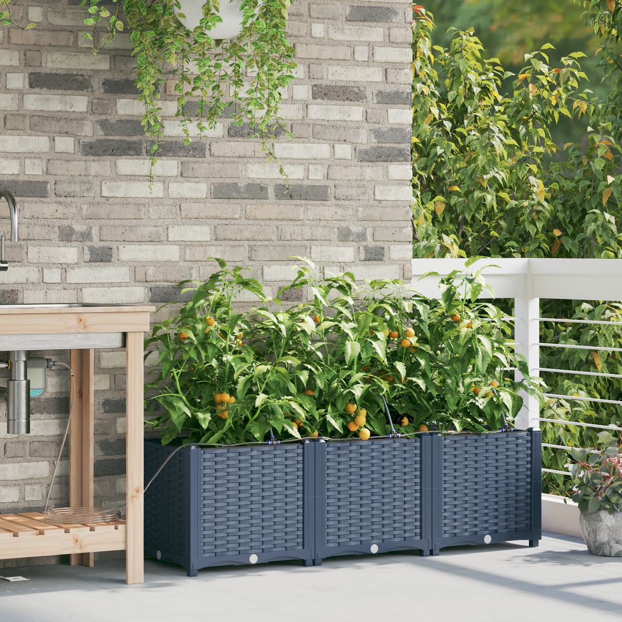 Garden Grey 120 x 40 x 37.5 cm Steel