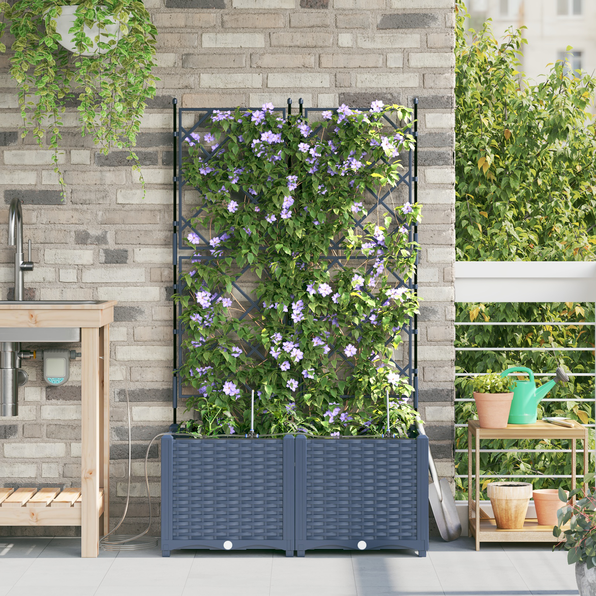 Garden Grey 80 x 40 x 142 cm Steel