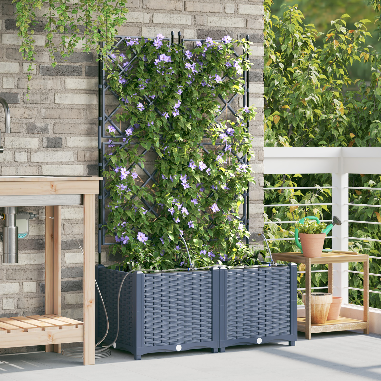 Garden Grey 80 x 40 x 142 cm Steel