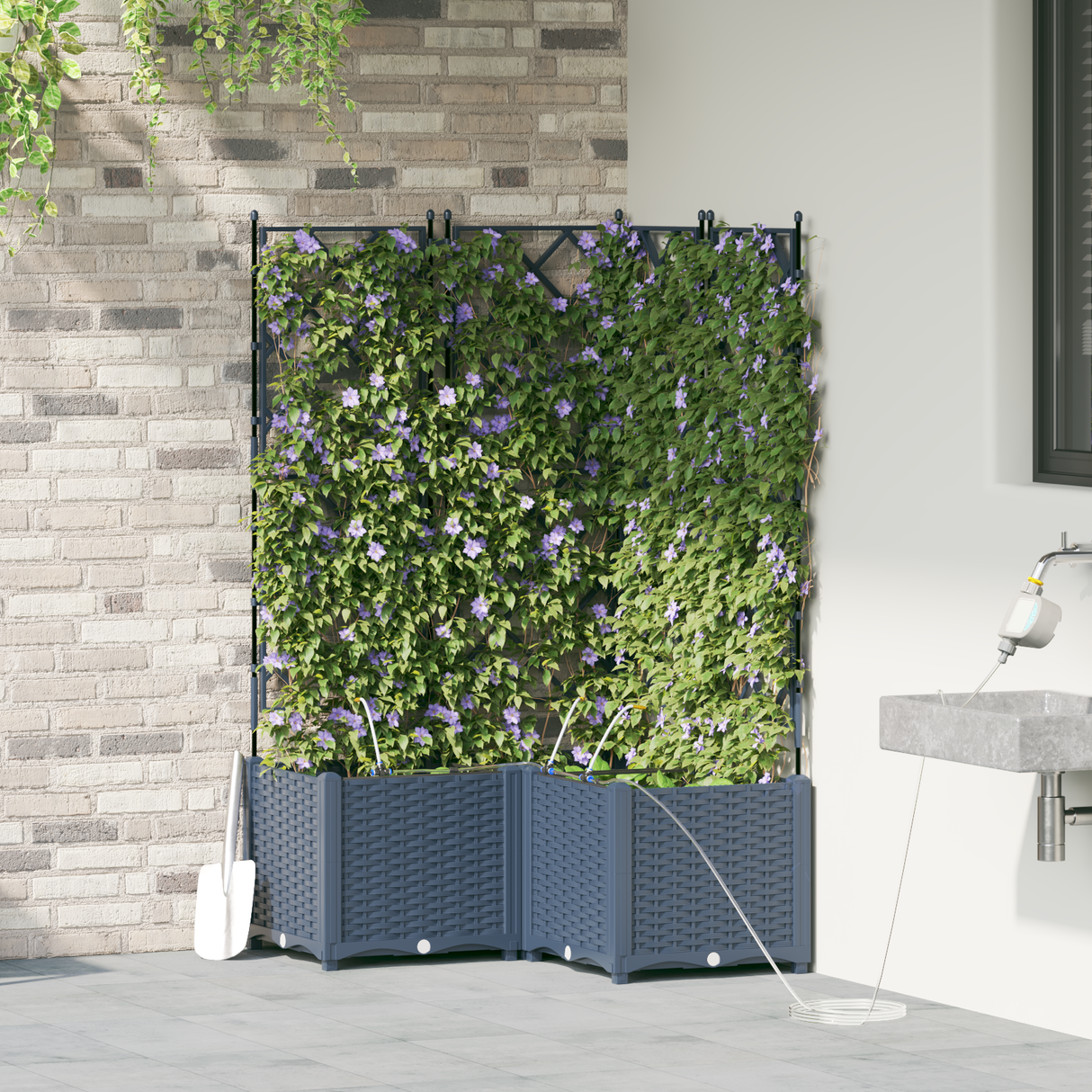 Garden Grey 80 x 80 x 142 cm Steel