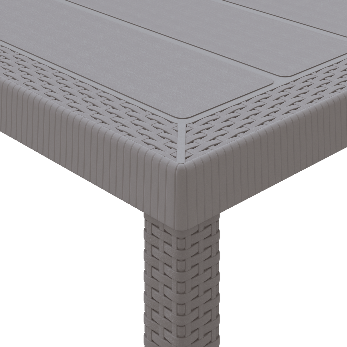 Garden Table Light Grey 100 x 100 x 73 cm Poly Rattan