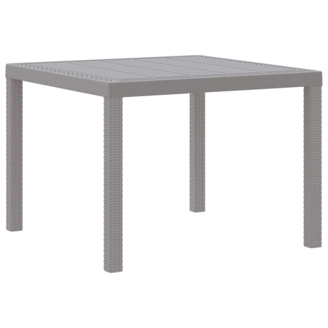 Garden Table Light Grey 100 x 100 x 73 cm Poly Rattan