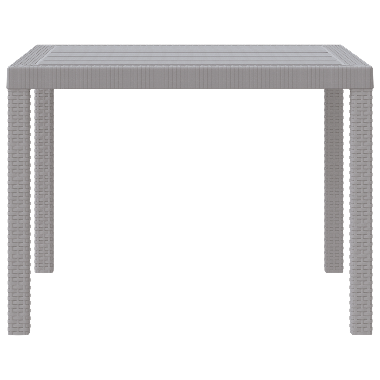 Garden Table Light Grey 100 x 100 x 73 cm Poly Rattan