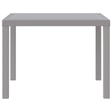 Garden Table Light Grey 100 x 100 x 73 cm Poly Rattan